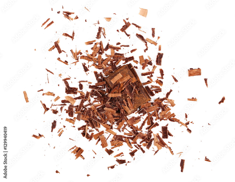Fototapeta premium Chopped chocolate isolated on white