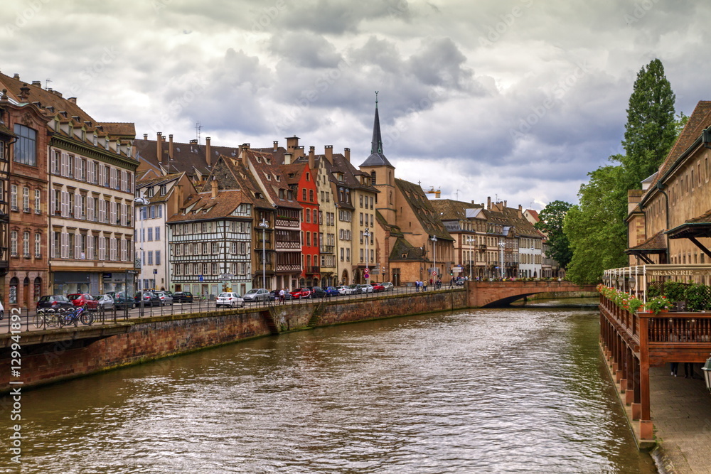 Canal and Saint-Nicolas dock in Strasbourg, France