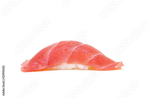 Japanese cuisine. Tuna sushi isolated on white background.