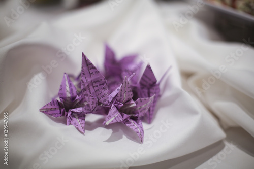 Purple Handmade Origami Flowers