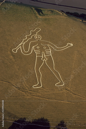 Aerial view of the Cerne Abbas giant, Dorset photo