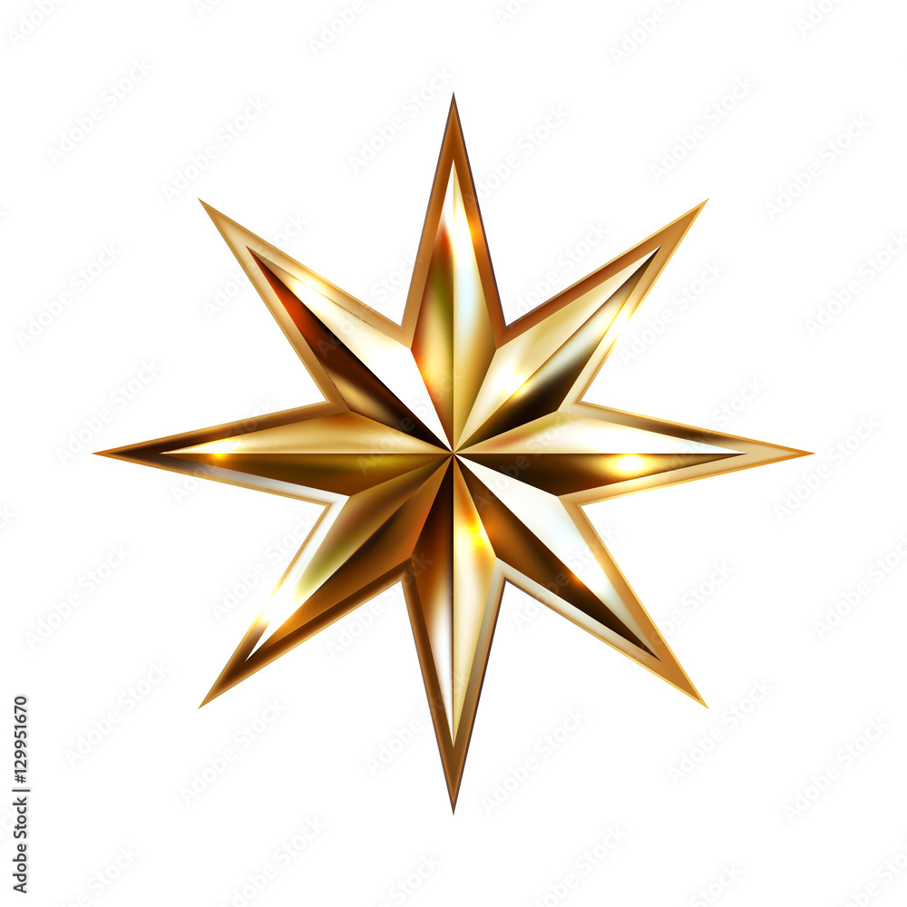 hand drawing gold star with eight rays elegant element isolated hand drawing gold star with eight rays elegant element isolated