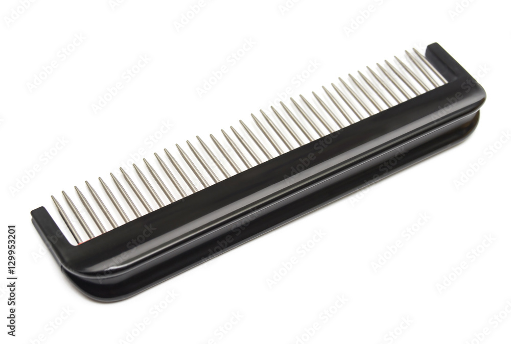 Black comb isolated on white background Black comb isolated on white background