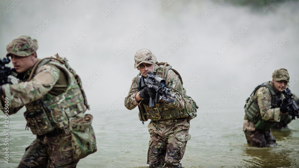 special forces soldiers with weapon take part in military maneuv special forces soldiers with weapon take part in military maneuv