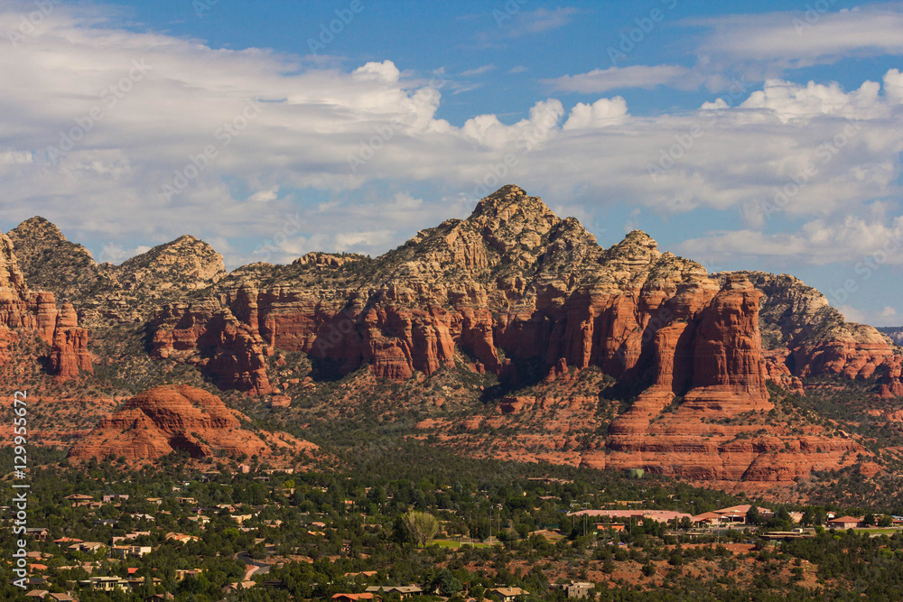 Civilization in red rock valley