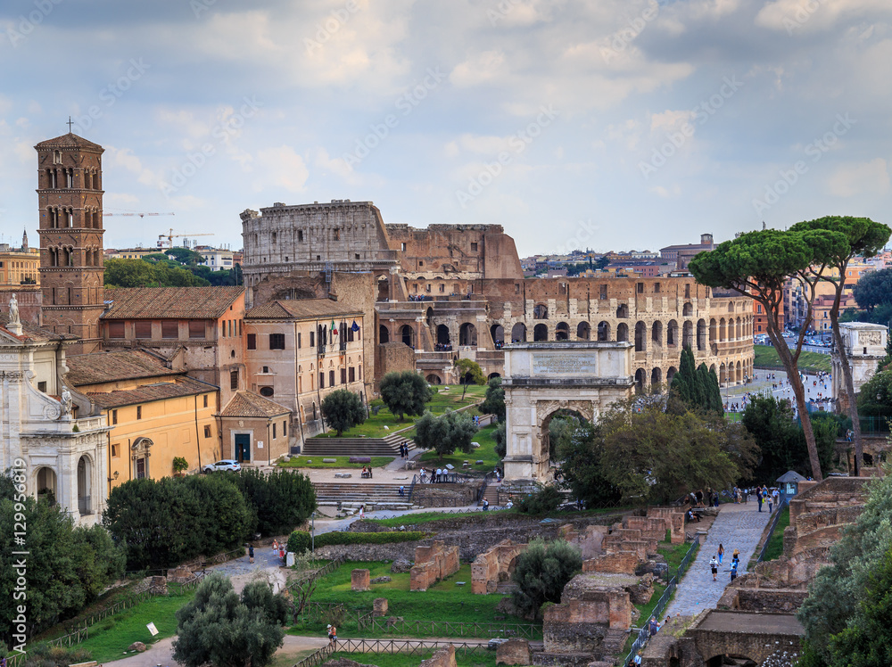 Architectural monuments of the Roman Forum in Italy
