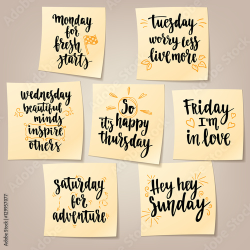 Week days motivation quotes.