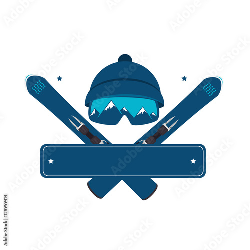 ski sport emblem icon vector illustration design
