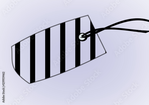 étiquette à rayures sur fond gris