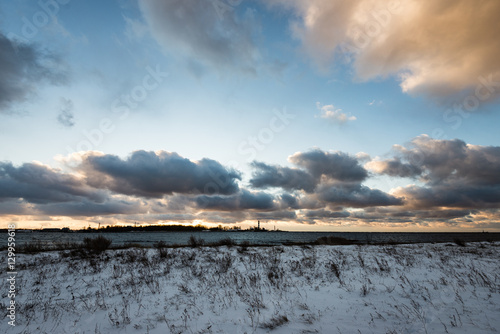 countryside fields in winter