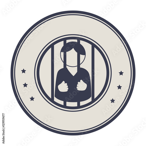 prisoner character isolated icon vector illustration design