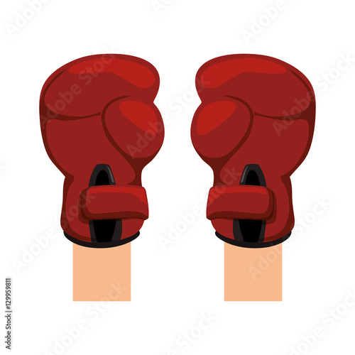 red boxing gloves sport equipment icon over white background. colorful design. vector illustration