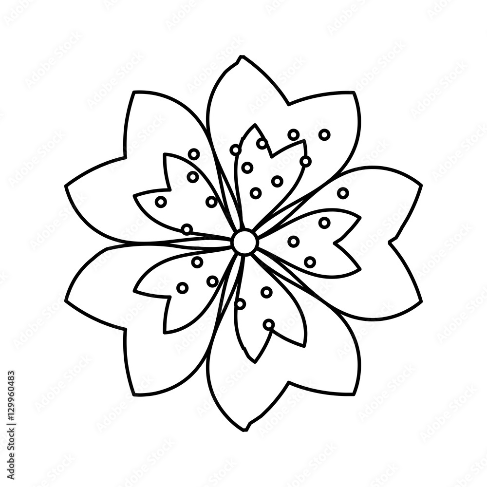 Flower decoration icon. Garden nature and plant  theme. Isolated design. Vector illustration