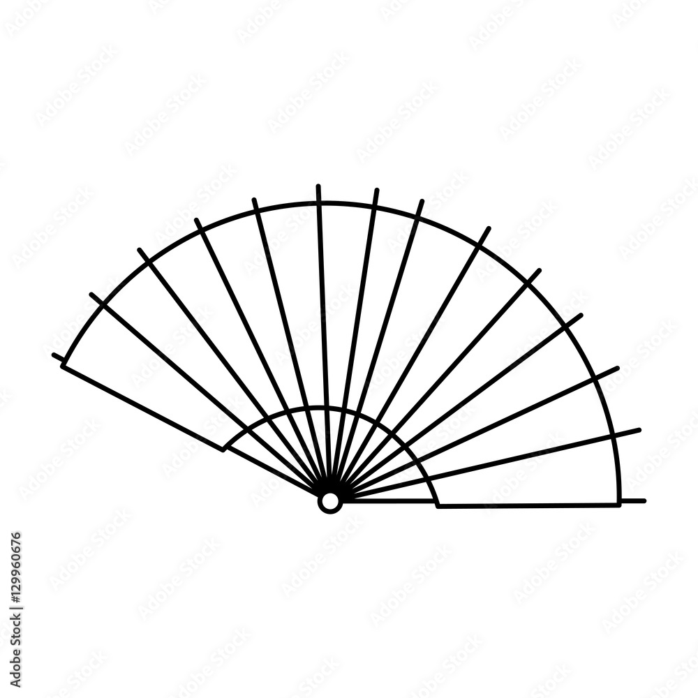 Fan icon. China cultura asia chinese theme. Isolated design. Vector illustration