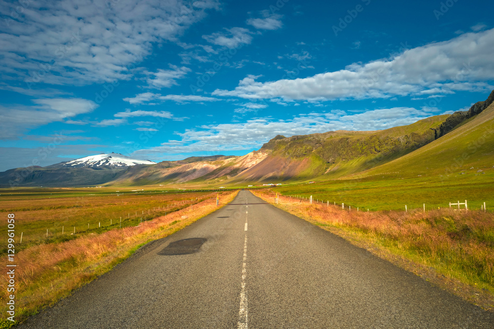 Naklejka premium Icelandic colorful and wild landscape at summer