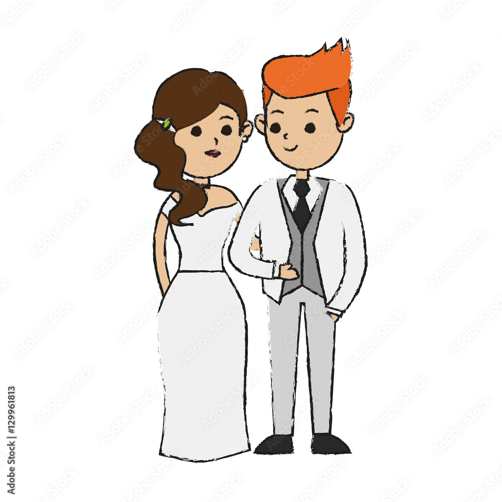 Bride and groom icon. Wedding marriage love and married design. Vector illustration Bride and groom icon. Wedding marriage love and married design. Vector illustration