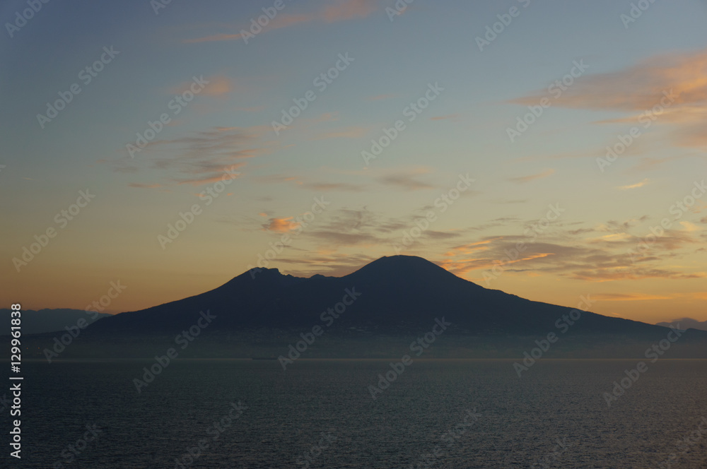 Sunrise on the background of Vesuvius
