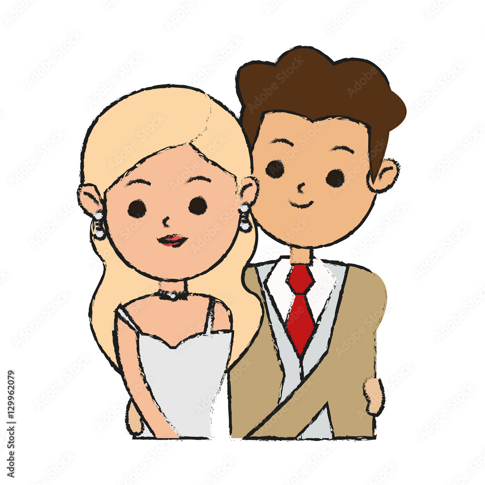 Bride and groom icon. Wedding marriage love and married design. Vector illustration Bride and groom icon. Wedding marriage love and married design. Vector illustration