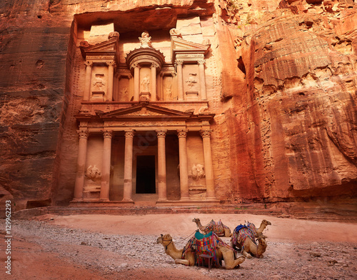 Al Khazneh - the treasury, ancient city of Petra, Jordan photo