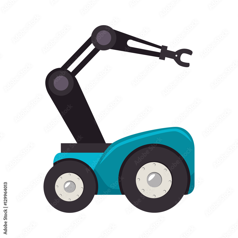 Robot car with hydraulic hand vector illustration design Robot car with hydraulic hand vector illustration design