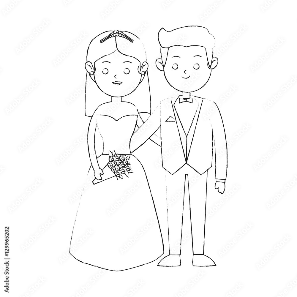 Bride and groom icon. Wedding marriage love and married design. Vector illustration Bride and groom icon. Wedding marriage love and married design. Vector illustration