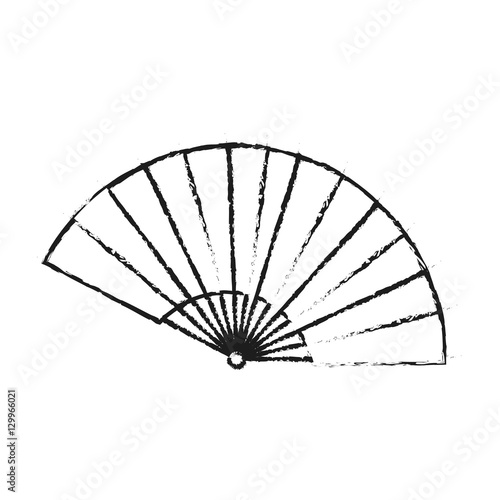 Fan icon. China cultura asia chinese theme. Isolated design. Vector illustration