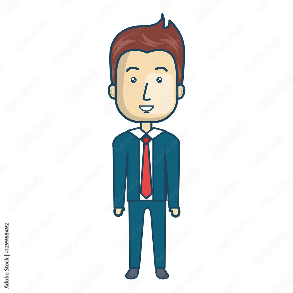 businessman character avatar isolated vector illustration design