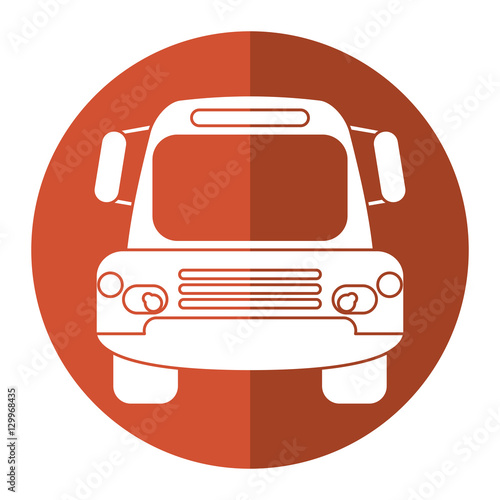 bus public transport city front view brown circle vector illustration eps 10