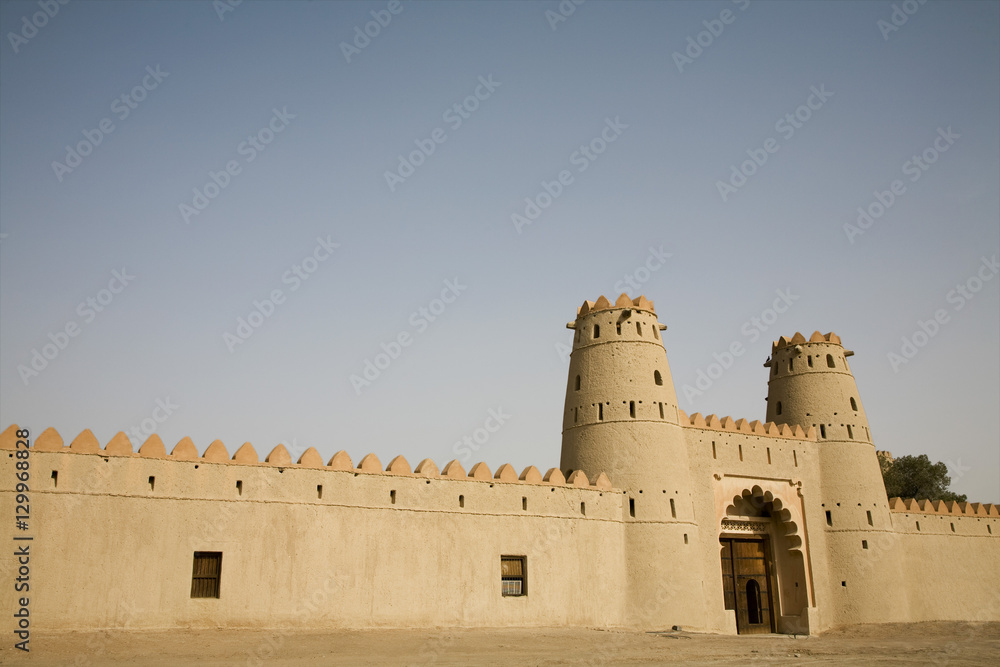 Front entrance of Al Jahli Fort in Al Ain, Dubai, UAE