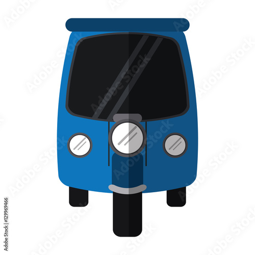 blue motor rickshaw transport tricycle vector illustration eps 10