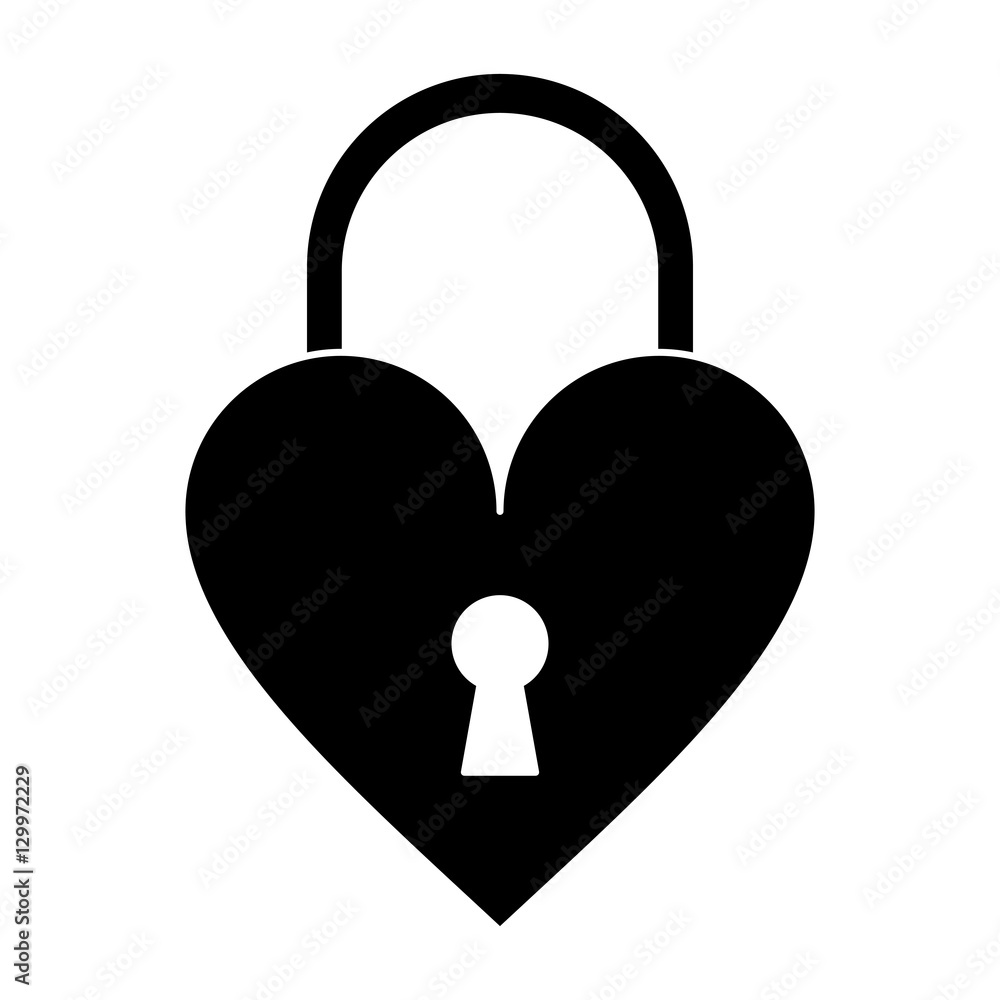 silhouette padlock shaped heart loved vector illustration eps 10 silhouette padlock shaped heart loved vector illustration eps 10
