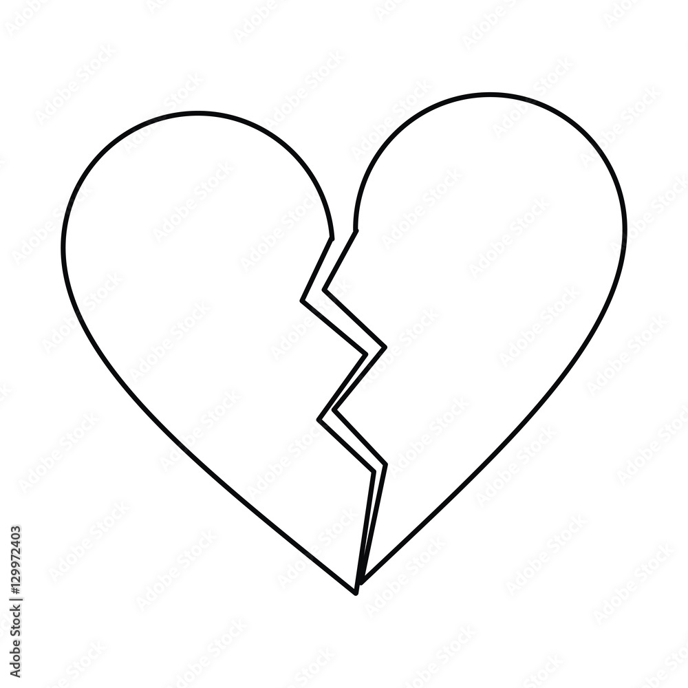 heart broken sad separation outline vector illustration eps 10 heart broken sad separation outline vector illustration eps 10