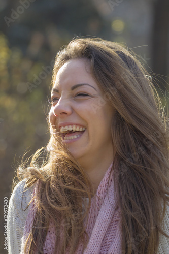 Beautiful young girl on the park