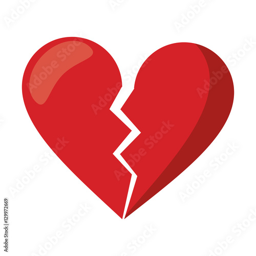 red heart broken sad separation vector illustration eps 10 photo