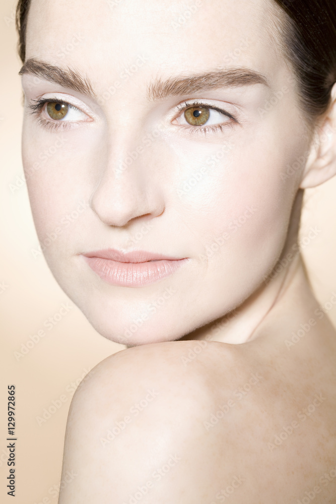 Beautiful face of a young adult woman with clean fresh skin Beautiful face of a young adult woman with clean fresh skin