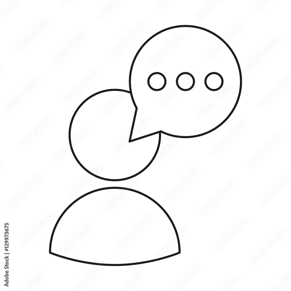 Obraz premium avatar speech bubble message media outline vector illustration eps 10
