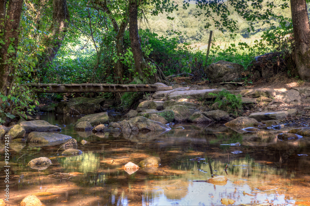 Little wooden bridge on the creek Little wooden bridge on the creek