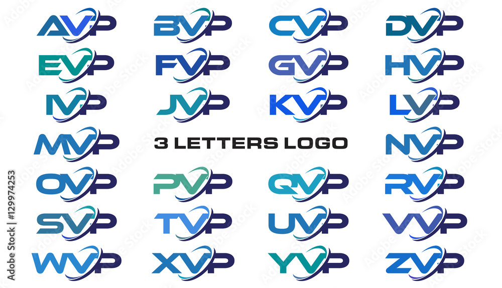3 letters modern generic swoosh logo AVP, BVP, CVP, DVP, EVP, FVP, GVP, HVP, IVP, JVP, KVP, LVP, MVP, NVP, OVP, PVP, QVP, RVP, SVP, TVP, UVP, VVP, WVP, XVP, YVP, ZVP