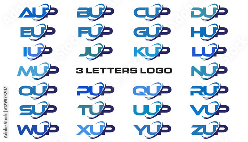 3 letters modern generic swoosh logo AUP, BUP, CUP, DUP, EUP, FUP, GUP, HUP, IUP, JUP, KUP, LUP, MUP, NUP, OUP, PUP, QUP, RUP, SUP, TUP, UUP, VUP, WUP, XUP, YUP, ZUP