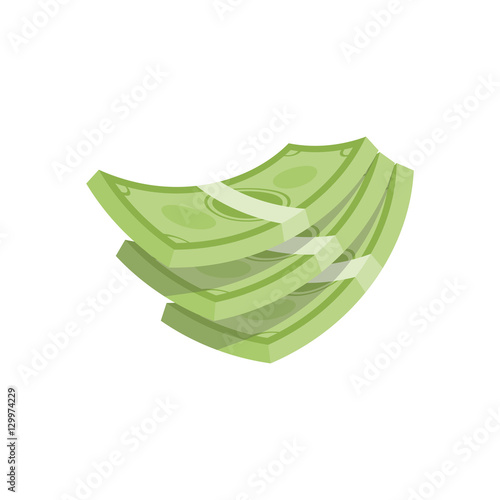 Piles of money stack, cash dollar on white, vector illustration