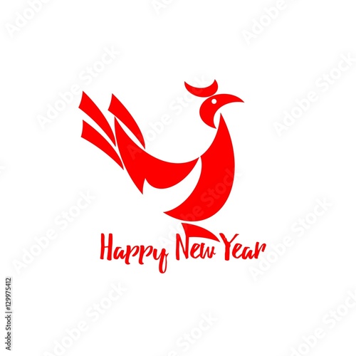 Free Download Vector illustration of rooster, symbol of 2017 on the Chinese calendar. Silhouette of red cock, decorated with floral patterns. Vector element for New Year's design. Image of 2017 year of Red Rooster. - GFXLoad