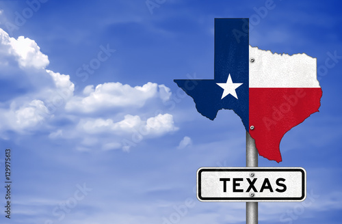 Texas state - road sign map photo