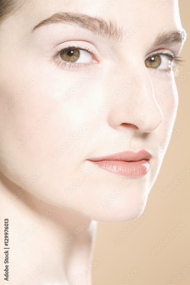 Beautiful face of a young adult woman with clean fresh skin Beautiful face of a young adult woman with clean fresh skin
