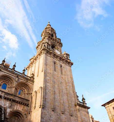 View of the belltower of the Santiago cathedral