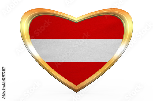 Free Download Flag of Austria in heart shape, golden frame - GFXLoad