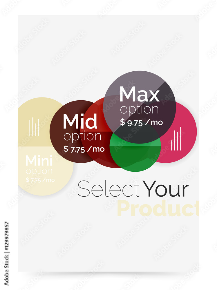 Business layout - select your product with sample options