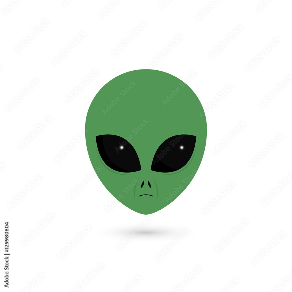 Alien head with big dark eyes. Isolated on white background. Vector illustration, eps 10.
Alien head with big dark eyes. Isolated on white background. Vector illustration, eps 10.