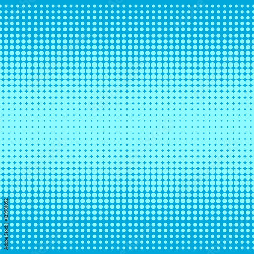 Blue halftone dotted pop art background. Vector illustration  eps 8.  
