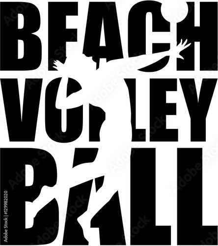 Beachvolleyball with silhouette