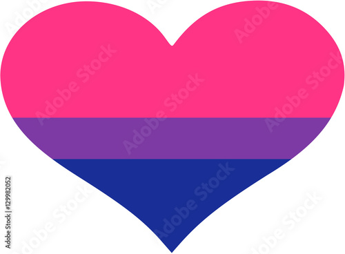 Heart with bisexual pride flag